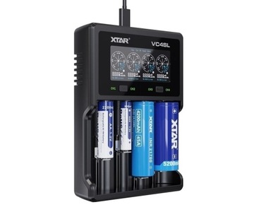 ИНТЕЛЛЕКТУАЛЬНОЕ ЗАРЯДНОЕ УСТРОЙСТВО XTAR VC4SL 18650/32650 LI-ION/NI-MH 4 КАНАЛА USB-C