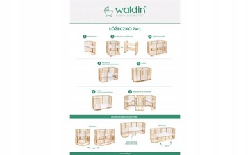 Кровать Waldin 7-в-1 с матрасом, БЕЛЫЙ