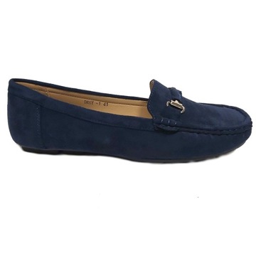 MOKASYNY DAMSKIE DUŻE ROZMIARY SKÓRZANA WKŁADKA 41