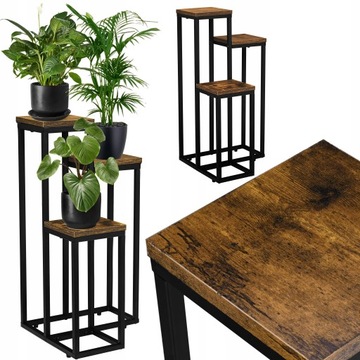 KWIETNIK STOJĄCY STOJAK PÓŁKI NA KWIATY ROŚLINY LOFTOWY METALOWY INDUSTRIAL