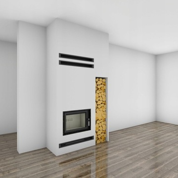 КОМПЛЕКТ Вентиляционных решеток для камина 9х60 LUFT черный