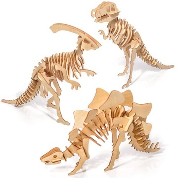 Little Story Drewniane Puzzle 3D Zestaw Dinozaury