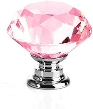 GAŁKA MEBLOWA KRYSZTAŁOWA GAŁKA KRYSZTAŁ 30mm Różowa