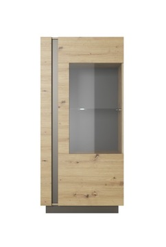 Witryna niska Avila 60 dąb artisan grafit LED