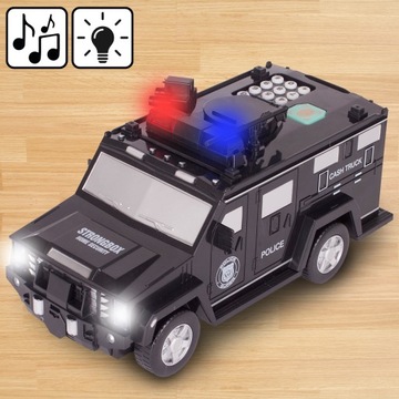 КОПИЛКА СЕЙФ АВТОМОБИЛЬ ПОЛИЦЕЙСКИЕ БАНКНОТЫ МОНЕТЫ С КОДОМ ПОЛИЦЕЙСКАЯ АВТОМОБИЛЬ ДЛЯ ДЕТЕЙ