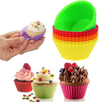 Formy, foremki silikonowe do pieczenia muffinek, babeczek 12 szt.