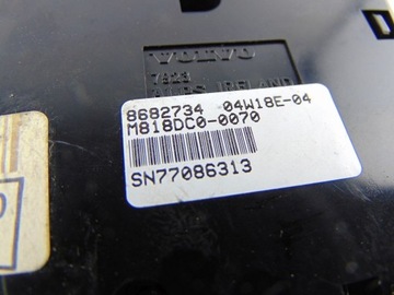 PANEL KLIMATIZACE VENTILACE VOLVO XC90 S60 I V70 II XC70 8682734