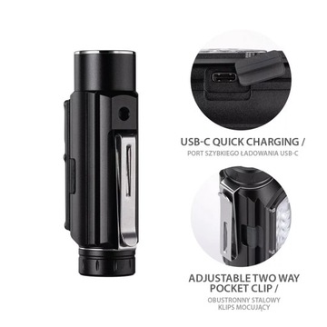 Фонарик RovyVon Angel Eyes E700u Черный 2800 Лм Многофункциональный