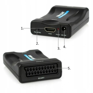 АДАПТЕР HDMI-SCART КОНВЕРТЕР AV EURO FULL HD