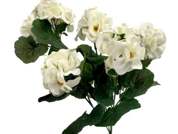 Искусственные цветы герани для украшения террасы балкона - белые