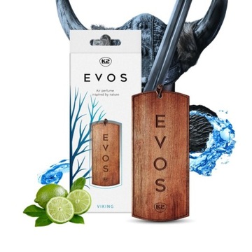 K2 ZESTAW EVOS VIKING PERFUMY ZAPACH 50ML ZAWIESZKA DO SAMOCHODU AUTA