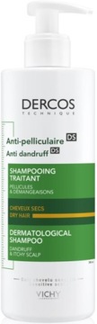 VICHY DERCOS Szampon odżywczy przeciwłupieżowy do włosów suchych 390ml