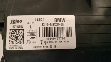 BMW I3 LCI FACELIFT SVĚTLO FULL LED LEVÝ 8494337 PĚKNÝ EVROPA