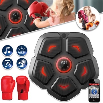 MASZYNA BOKSERSKA ŚCIANA MUZYKA PAD BOKSERSKI BLUETOOTH Z RĘKAWICZKAMI