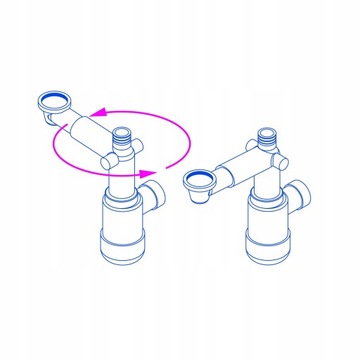 Сифон Space-Saver Lux для умывальника, телескопический NHC 633K