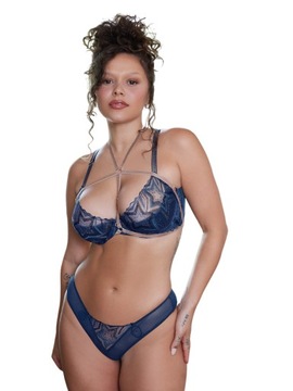 SAVAGEX KORONKOWY BIUSTONOSZ Z HAFTEM BALKONETKA 85B