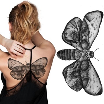 TATUAŻE ZMYWALNE TATUAZ TYMCZASOWY WODNY TATUAŻ ZMYWALNY ĆMA MOTYL NOCNY