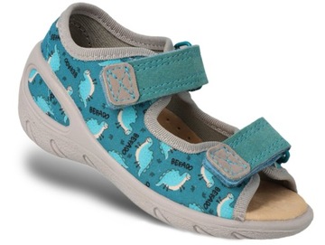 BEFADO CIAPCIE KAPCIE SANDAŁKI SANDAŁY NA RZEPY DINO 063x011 (22-30) r.28