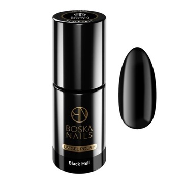 Лак для ногтей Boska Nails Черный гибридный 6 мл Black Hell 302