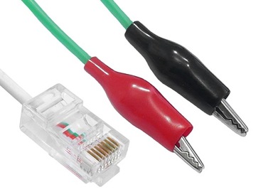Измерительный кабель RJ45/8P8C-2x зажим типа «крокодил» 0,25 м