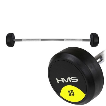 SZTANGA PROSTA STAŁA GUMOWANA GRYF PROSTY HMS 35KG