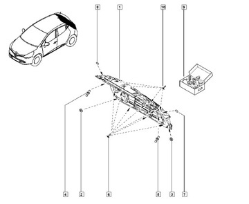 DRŽÁKY VZPĚRY/TLAKOVAČE KRYT RENAULT CLIO IV 8200749747