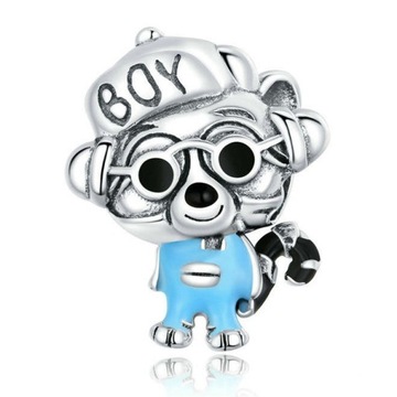 Zawieszka SREBRO 925 Charms Koralik Cool Boy Szop