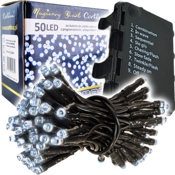 LAMPKI CHOINKOWE NA BATERIE 50 LED FUNKCJE TIMER 5 METRÓW CHOINKĘ CHOINKA