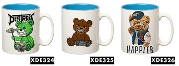 Синяя кружка для подарка на Рождество Модный узор HAPPIER