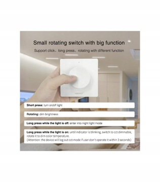 PANEL / PILOT NAŚCIENNY K1 DO LED MONO / CCT Z POKRĘTŁEM Mi-light / MIBOXER