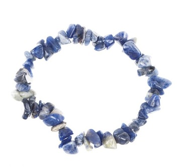 Bransoletka na gumce SODALIT kamień naturalny AMULET SZCZĘŚCIA