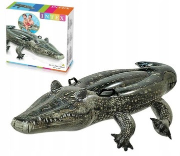 DMUCHANY KROKODYL ALIGATOR DUŻY MATERAC DO PŁYWNIA DLA DZIECI INTEX 57551