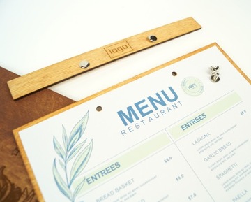 Drewniana kara MENU z grawerem A4