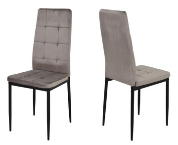 KOMPLET 6 krzeseł TAPICEROWANE boho velvet WELUROWE beż do salonu JADALNI