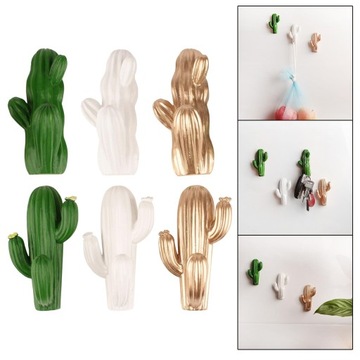 Wieszak na klucze w kształcie kaktusa Ręczniki Płaszcz Szlafrok Kapelusze Hak ścienny Zakrzywiony zielony