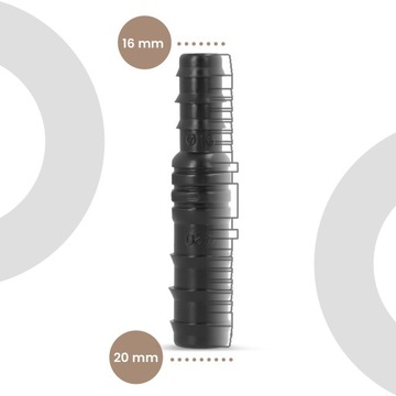 PE фитинг 20x16 мм, вставная заглушка, СОЕДИНИТЕЛЬ ШЛАНГА, система орошения водопроводных труб