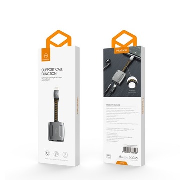 Переходник Lightning-Lightning + AUX mini jack 3,5 мм, Mcdodo CA-6340