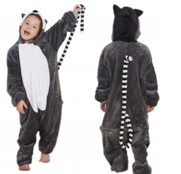 KIGURUMI DZIECI PIŻAMA STRÓJ PANDA LEMUR 125-140CM