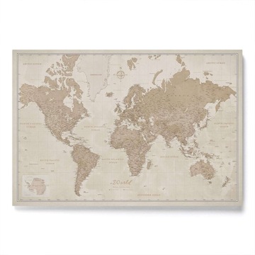 Mapa Korkowa Świata w języku Angielskim 120x80cm