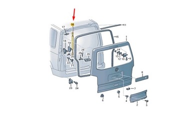 VZPĚRA/TLAKOVAČ KRYT KUFRU VW T6 7E5827851D DEMONTÁŽ ORIGINÁLNÍ