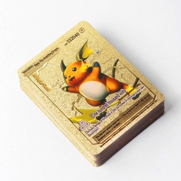 Золотые коллекционные карточки Pokemon, 55 шт., золотые карточки в подарок ребенку.