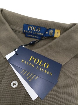 Polo Ralph Lauren, bluzka męska polo z długim rękawem, oliwkowa, r.M