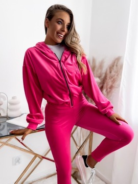 Welurowy Komplet Premium Rozpinana Bluza z Haftem by Ladymania - S/M