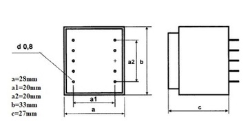 BREVE Transformator sieciowy 2x15V 2,5W TEZ2,5D