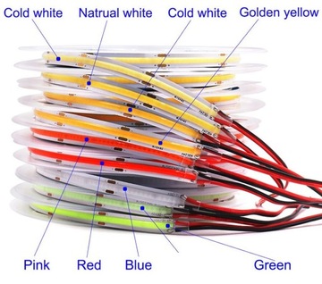 COB LED STRIP ip20 12В 12Вт/м неоновая КРАСНАЯ 1м