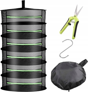 Подвесная сетчатая подставка для сушки трав, 6 слоев.