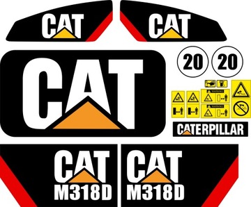 NAKLEJKI CAT M318D CATERPILLAR KOPARKA LAMINOWANE