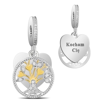Zawieszka do bransoletki Charms Drzewo Charmsy Serce Srebro próba s925