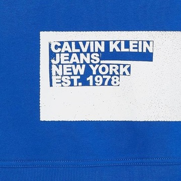 Calvin Klein Jeans bluza męska niebieska ocieplana J30J324102-C6X L