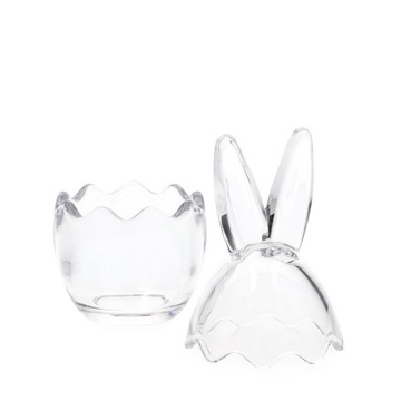 Пасхальный контейнер PRATA стеклянное яйцо с ушками 17х8 см HOMLA